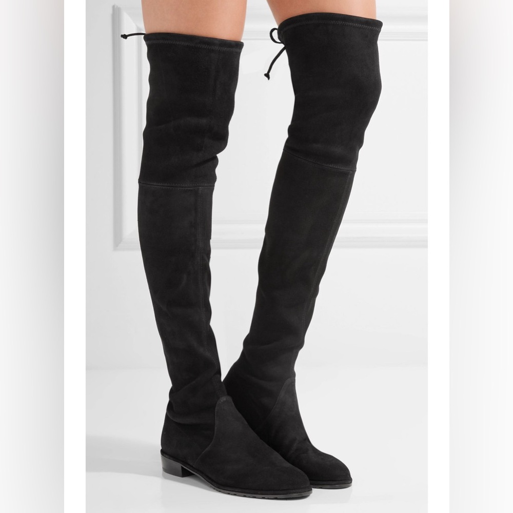5cm heel
-LOVE Black over-the-knee boots with fleece lining